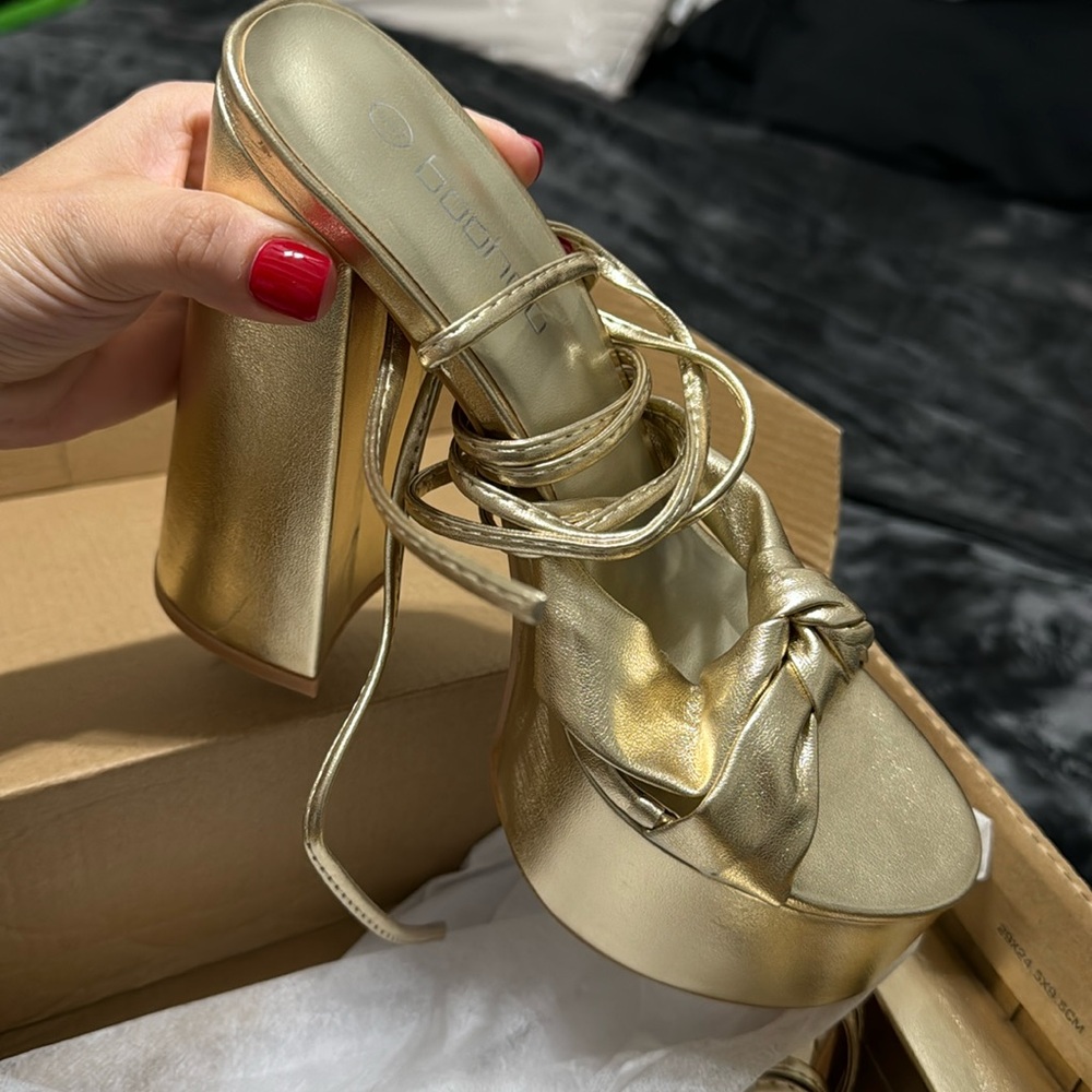 Boohoo.com lace up platform heels